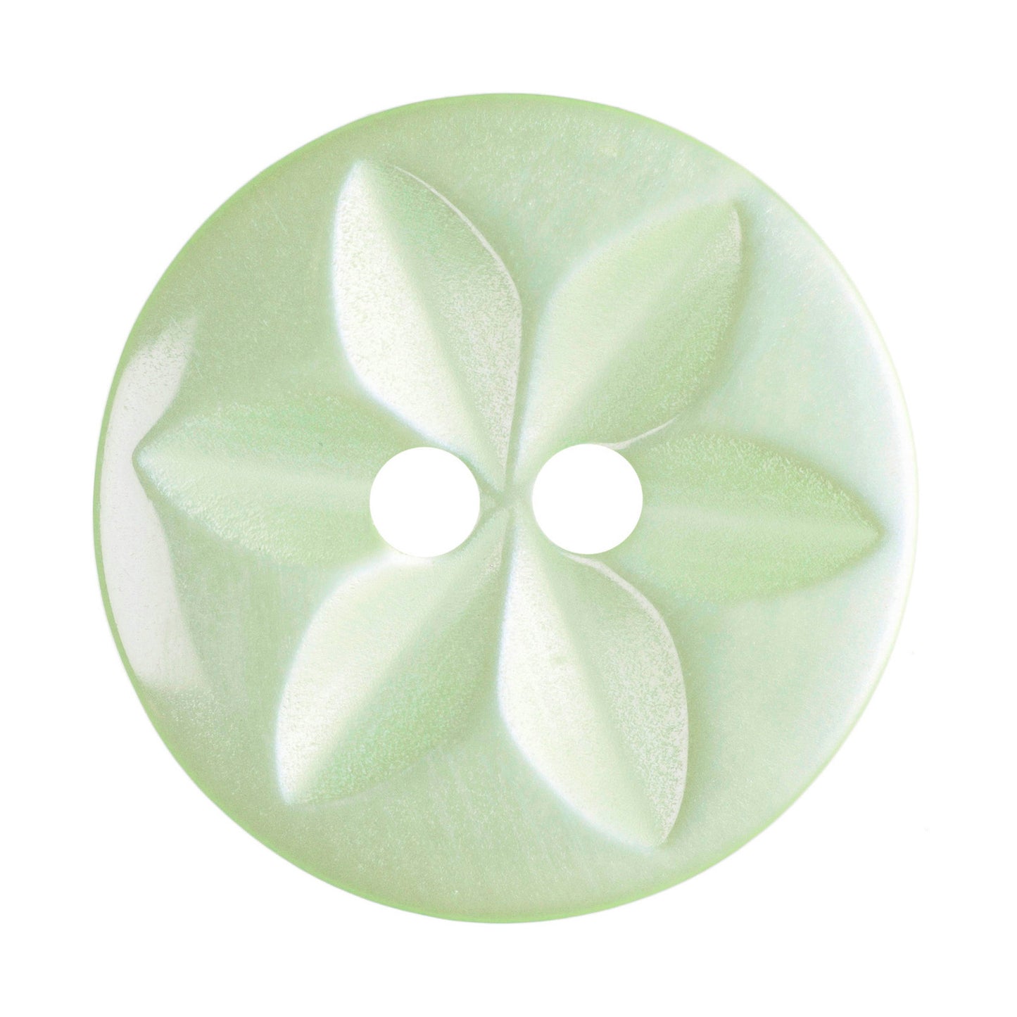 Polyester Star Button - 16mm - Pale Green [LA7.5]