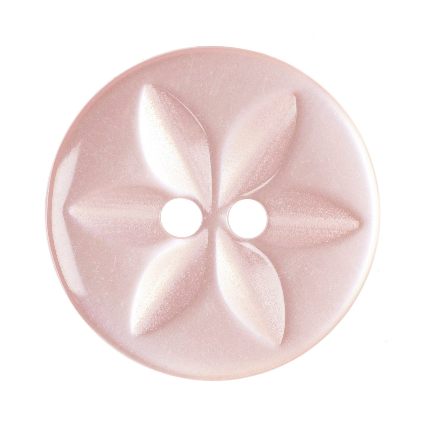Polyester Star Button - 16mm - Pale Pink