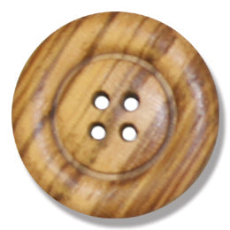 4 Hole Olive Wood Button - 25mm