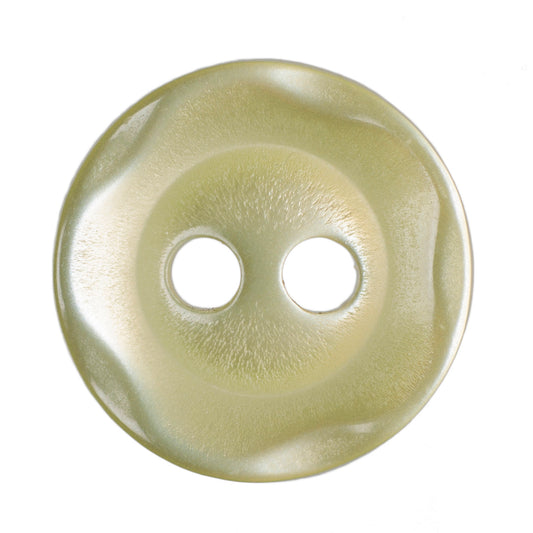 Polyester Scalloped Edge Button - 11mm - Yellow [LA1.2]