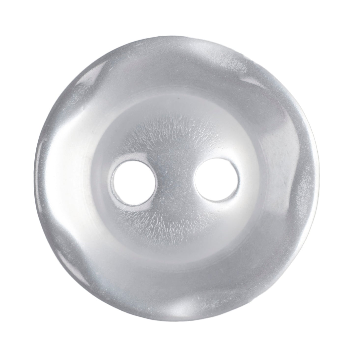 Polyester Scalloped Edge Button - 14mm - Pearl White [LA25.1]