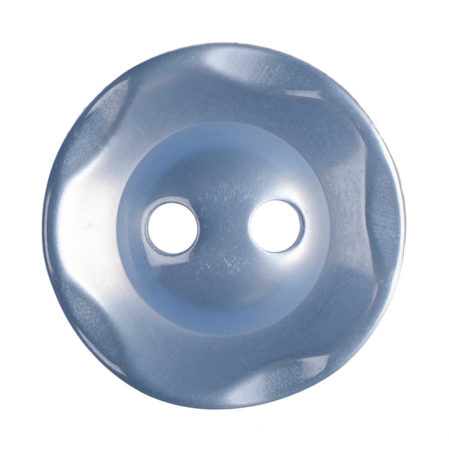Polyester Scalloped Edge Button - 14mm - Pale Blue