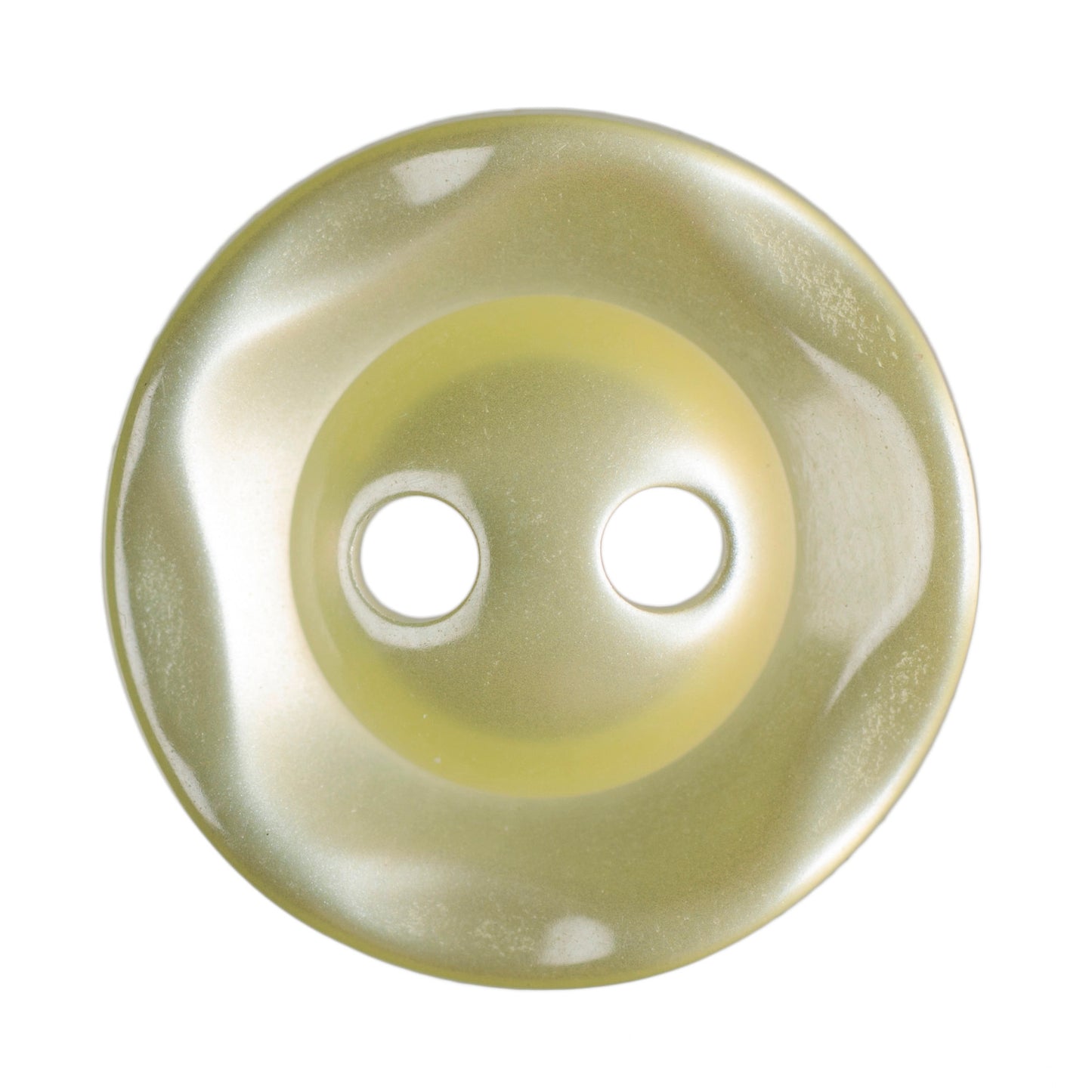 Polyester Scalloped Edge Button - 14mm - Yellow