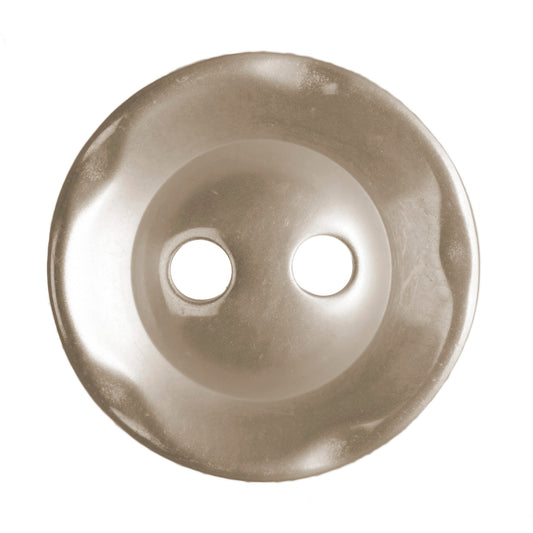 Polyester Scalloped Edge Button - 14mm - Beige [LA8.6]