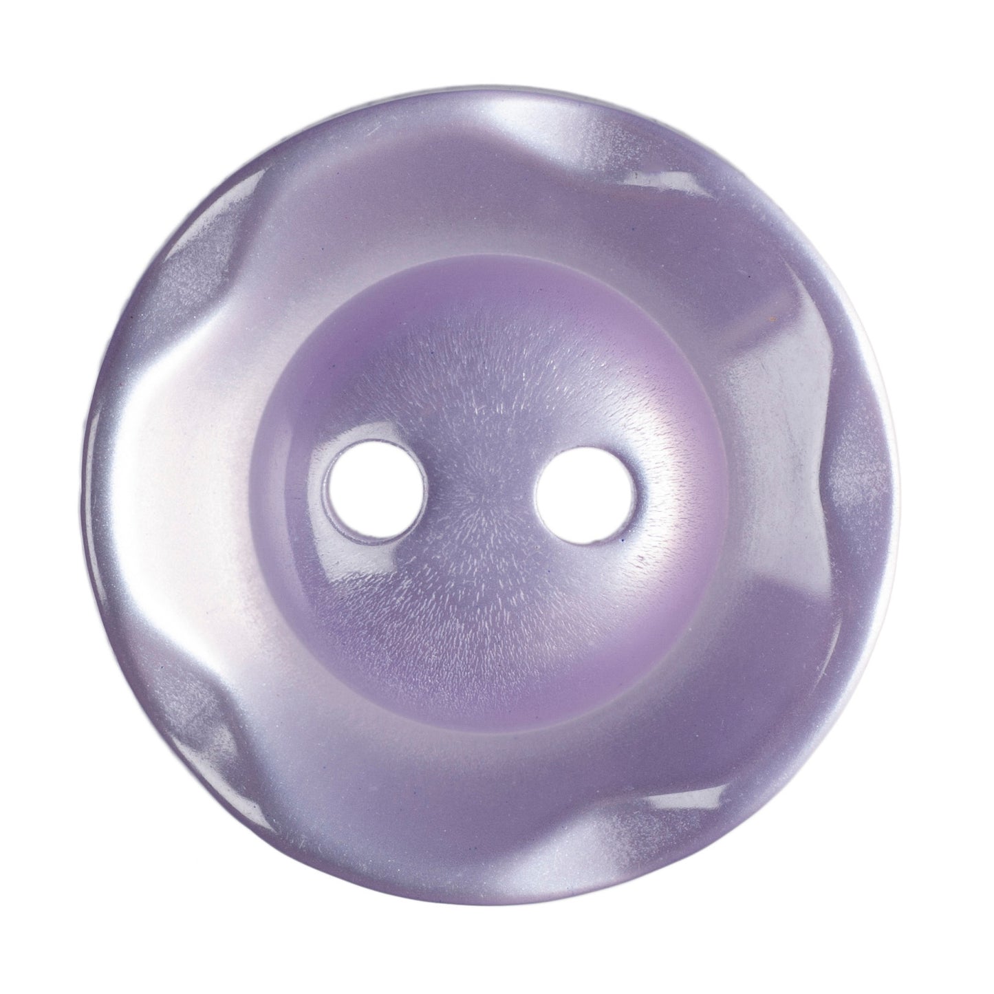 Polyester Scalloped Edge Button - 16mm - Lilac