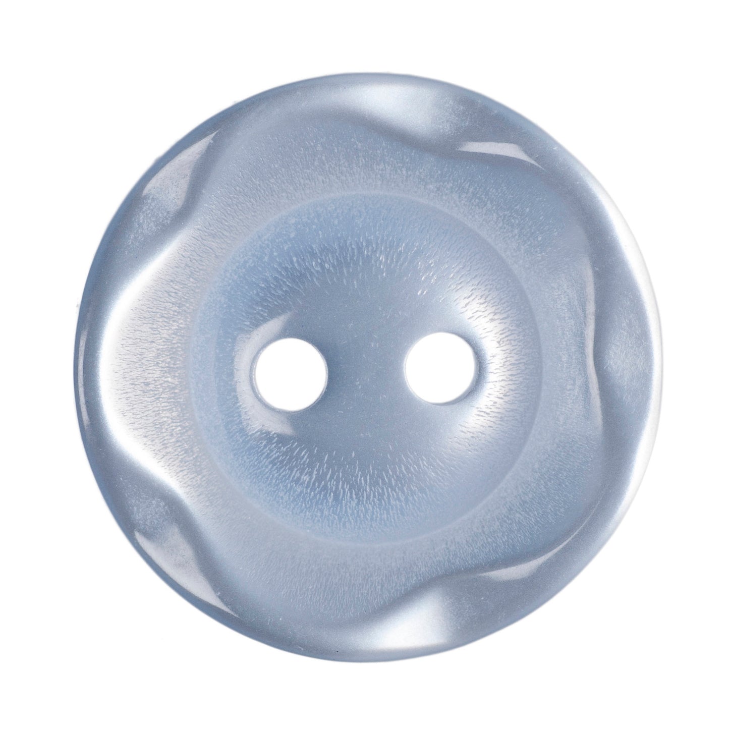 Polyester Scalloped Edge Button - 16mm - Pale Blue