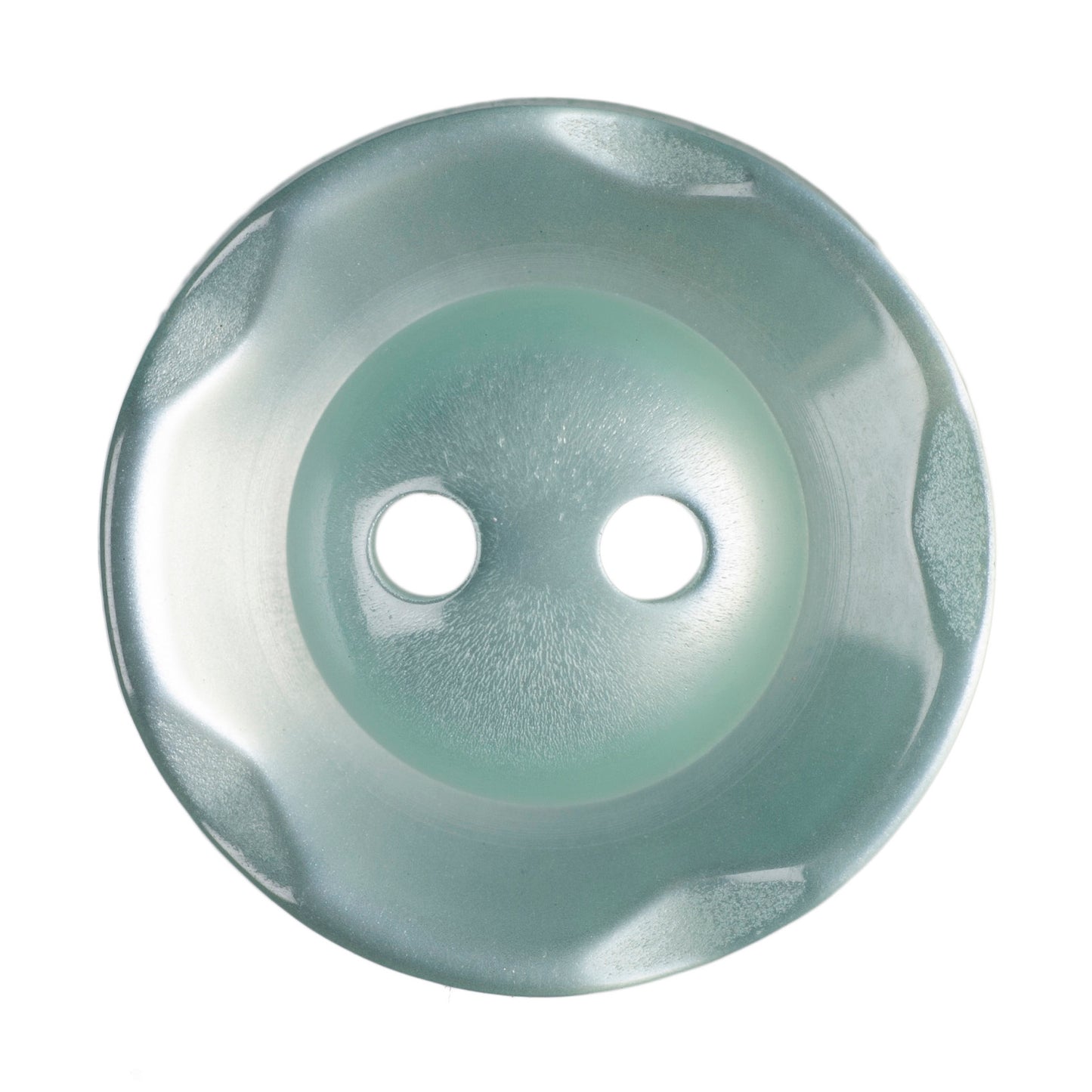 Polyester Scalloped Edge Button - 16mm - Green