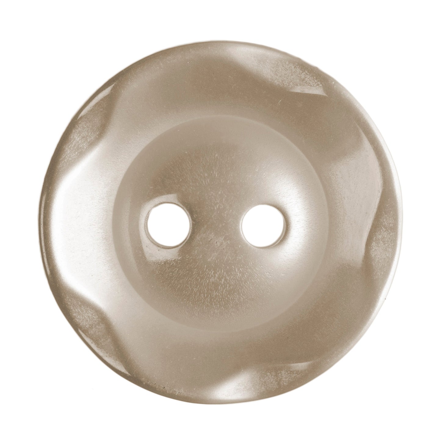 Polyester Scalloped Edge Button - 16mm - Beige [LA2.6]