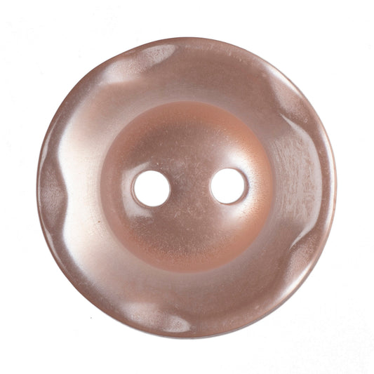 Polyester Scalloped Edge Button - 16mm - Peach