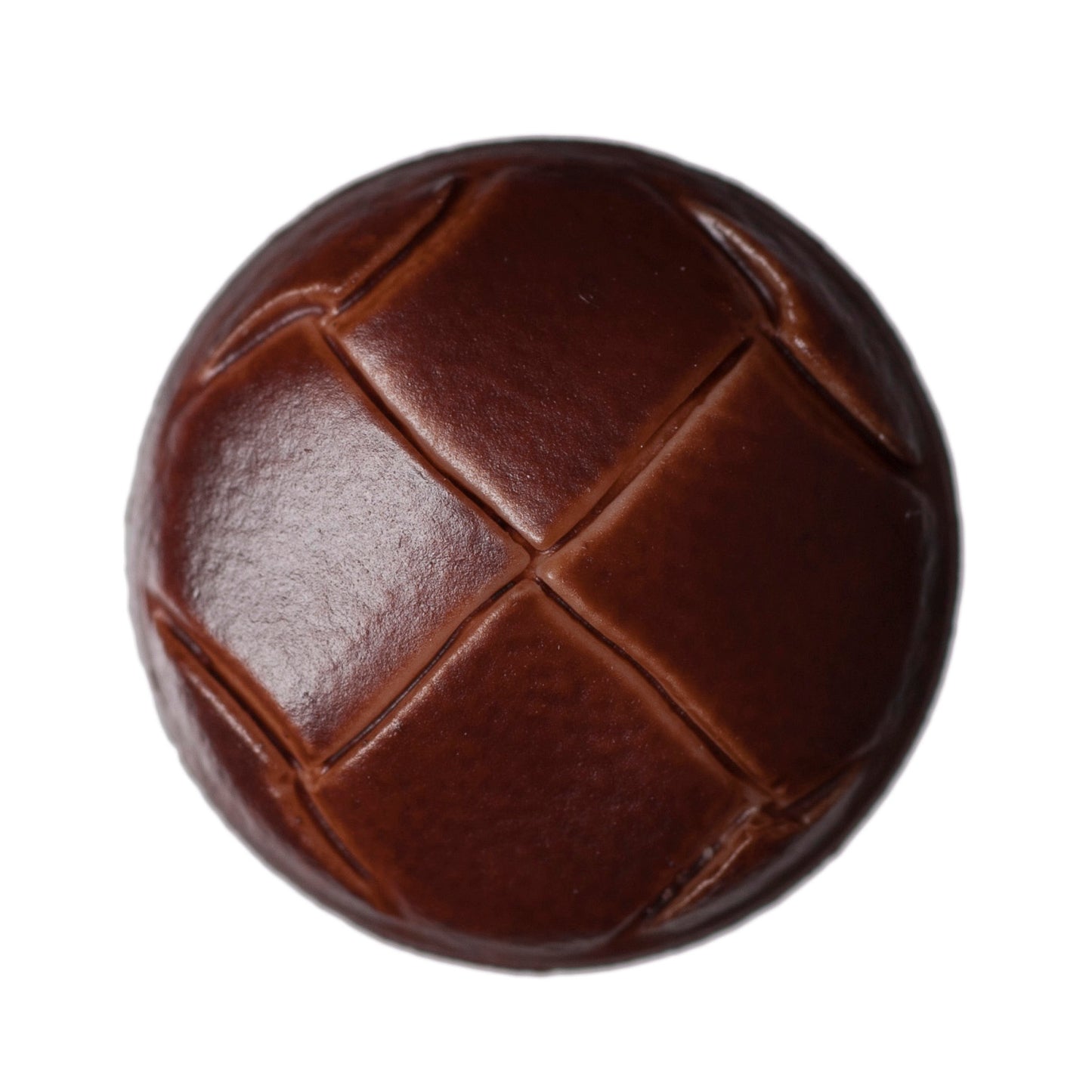 Imitation Leather Shank Button - 15mm - Russet