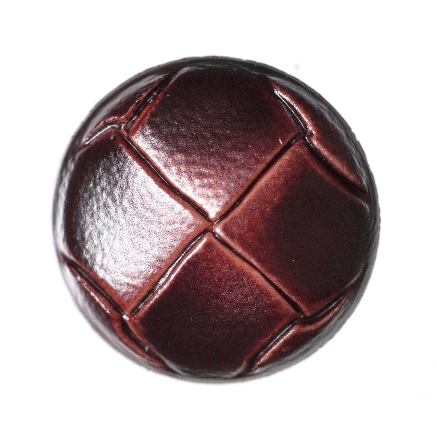 Imitation Leather Shank Button - 15mm - Brown