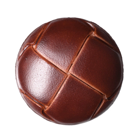 Imitation Leather Shank Button - 23mm - Russet