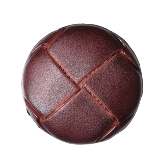 Imitation Leather Shank Button - 25mm - Brown