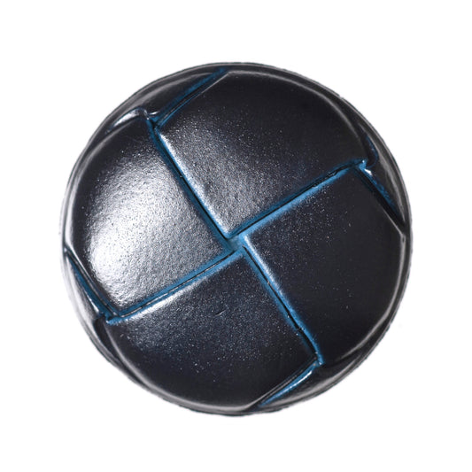Imitation Leather Shank Button - 25mm - Navy