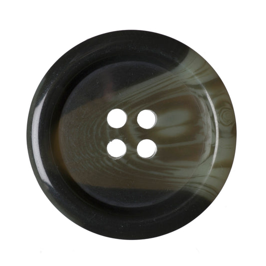 4 Hole Variegated Jacket Button - 28mm - Green/Khaki [LB5.8]