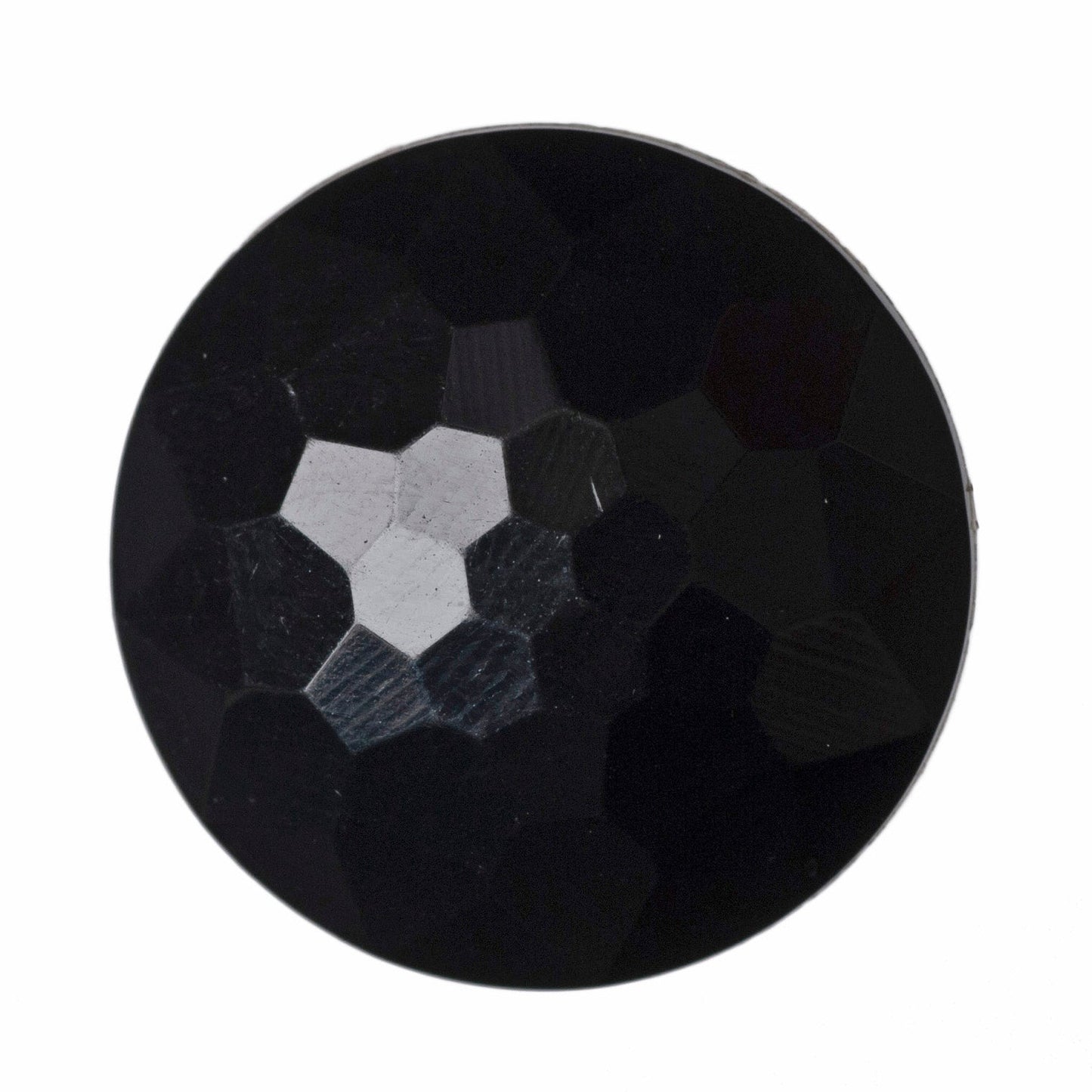 Faceted Plastic Shank Buttons - 14mm - Black
