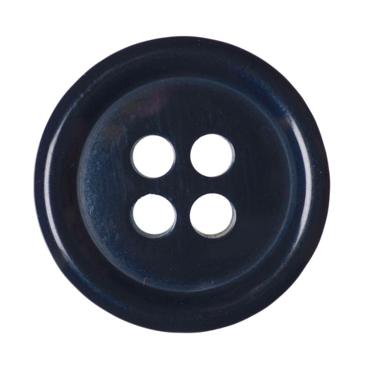 4 Hole Solid Jacket Button - 15mm - Navy [LB20.5]