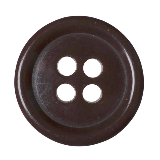 4 Hole Solid Jacket Button - 15mm - Brown [LB19.2]