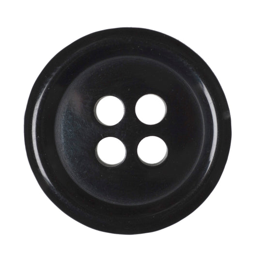 4 Hole Solid Jacket Button - 23mm - Black [LB19.4]