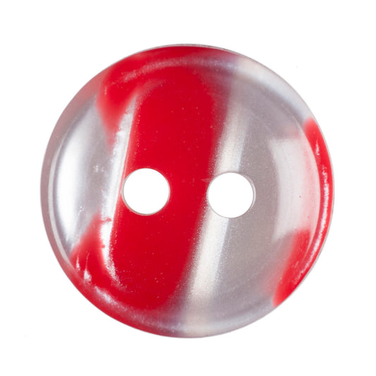Polyester 2 Hole Stripe Buttons - 12mm - Red [LB17.1]