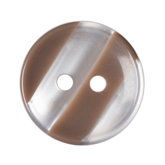 Polyester 2 Hole Stripe Buttons - 15mm - Beige [LB19.3]