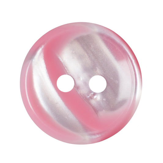 Polyester 2 Hole Stripe Buttons - 15mm - Pink [LB22.5]