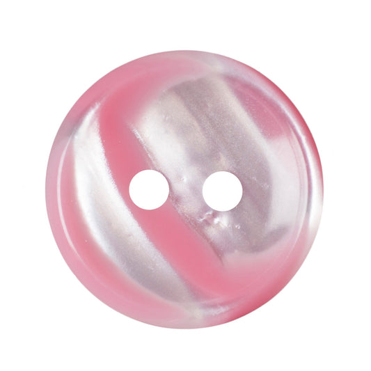 Polyester 2 Hole Stripe Buttons - 18mm - Pink [LB21.1]