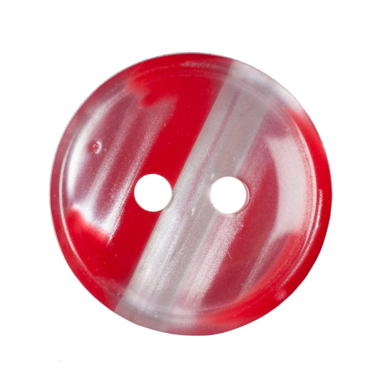 Polyester 2 Hole Stripe Buttons - 15mm - Red [LB24.2]