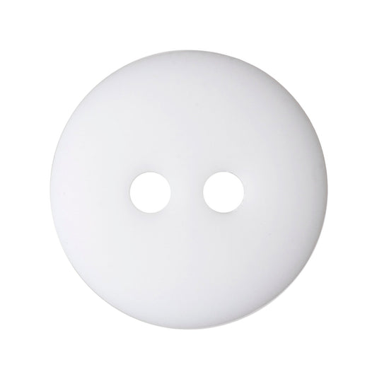 2 Hole Round Matt Button - 15mm - White [LC27.6]