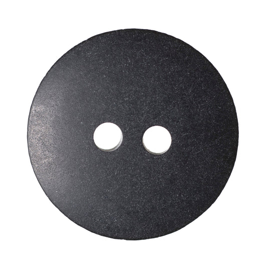 2 Hole Round Matt Button - 18mm - Black