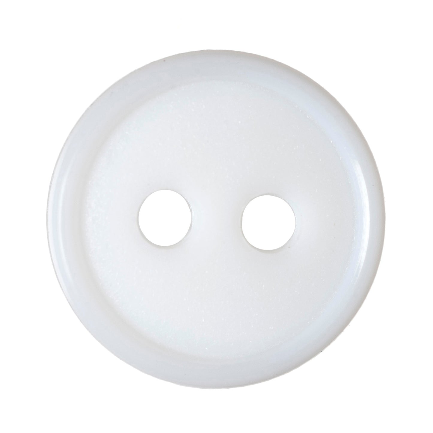 Narrow Rim 2 Hole Button Shiny/Matt - 11mm - White [LB33.1]