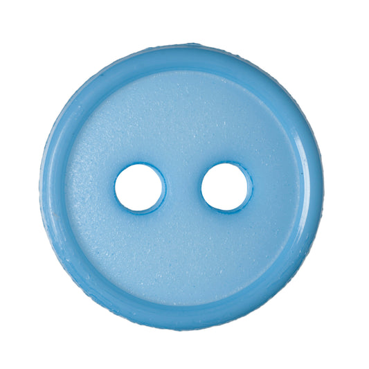 Narrow Rim 2 Hole Button Shiny/Matt - 11mm - Pale Blue [LB33.4]