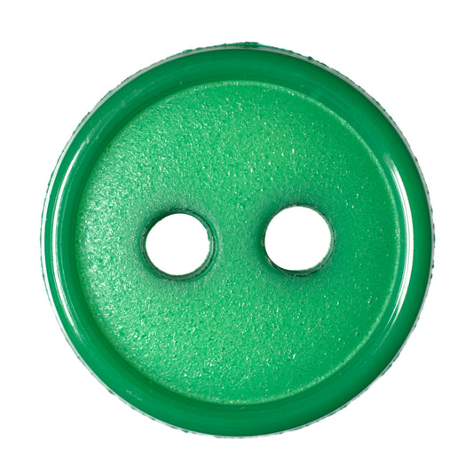 Narrow Rim 2 Hole Button Shiny/Matt - 11mm - Emerald [LB30.8]