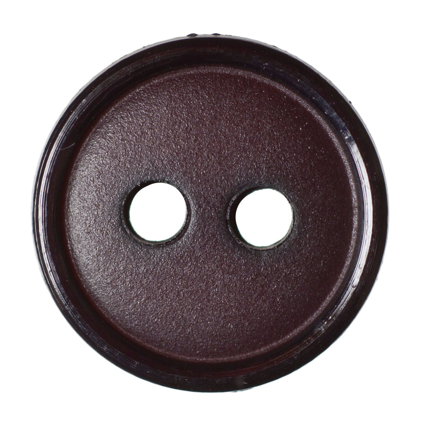 Narrow Rim 2 Hole Button Shiny/Matt - 11mm - Brown