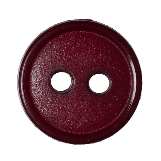 Narrow Rim 2 Hole Button Shiny/Matt - 15mm - Burgundy [LB34.5]