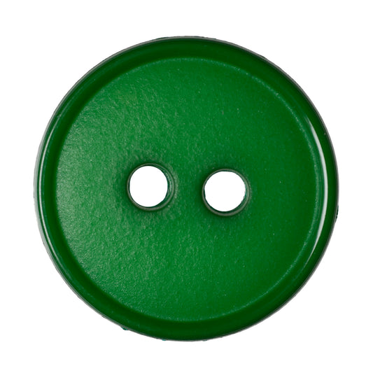 Narrow Rim 2 Hole Button Shiny/Matt - 15mm - Emerald [LB28.8]