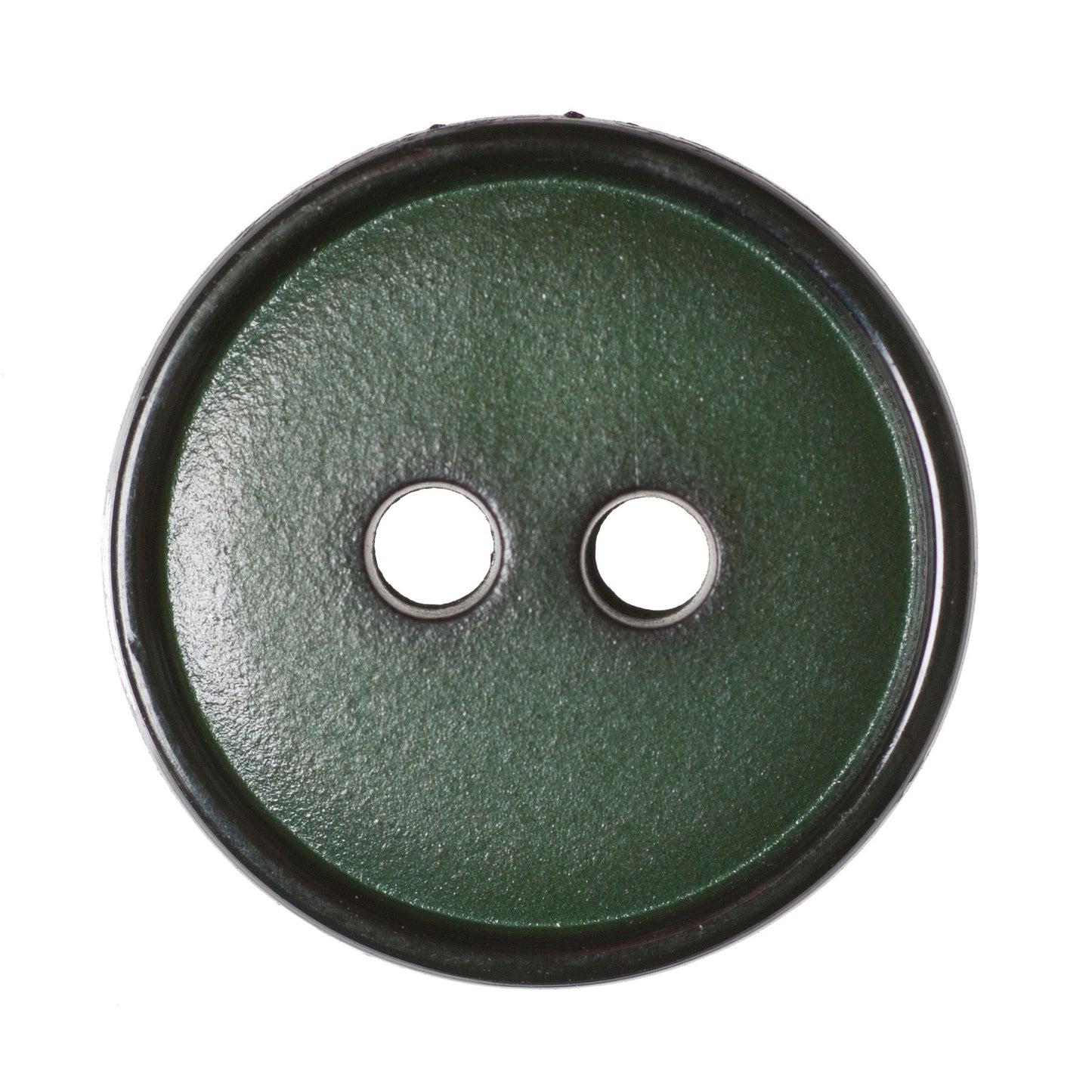 Narrow Rim 2 Hole Button Shiny/Matt - 15mm - Dark Green [LD25.7]