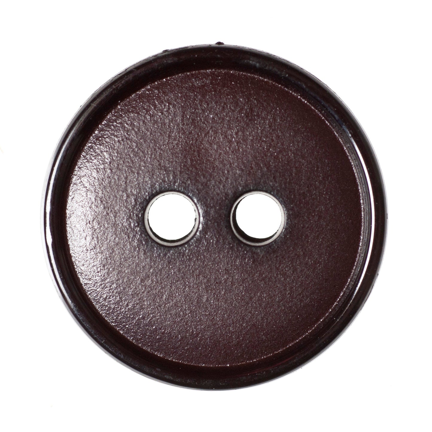 Narrow Rim 2 Hole Button Shiny/Matt - 15mm - Brown [LB33.6]
