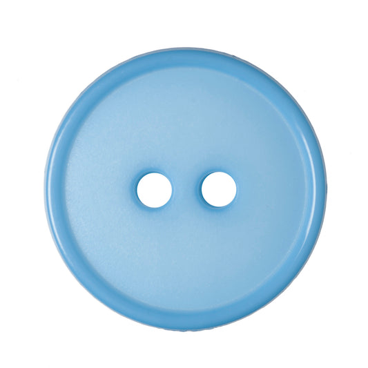 Narrow Rim 2 Hole Button Shiny/Matt - 18mm - Pale Blue [LB30.7]