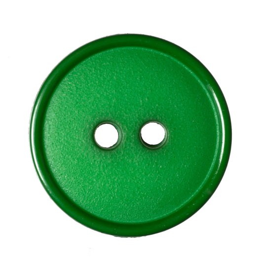 Narrow Rim 2 Hole Button Shiny/Matt - 18mm - Emerald [LB28.2]