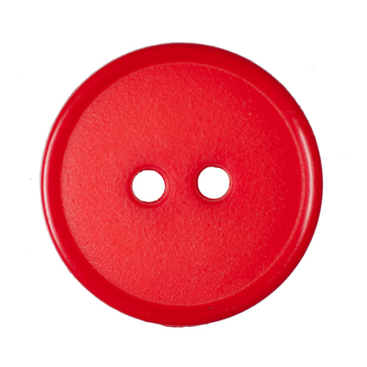 Narrow Rim 2 Hole Button Shiny/Matt - 18mm - Red