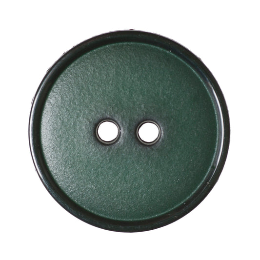 Narrow Rim 2 Hole Button Shiny/Matt - 20mm - Dark Green [LB28.4]