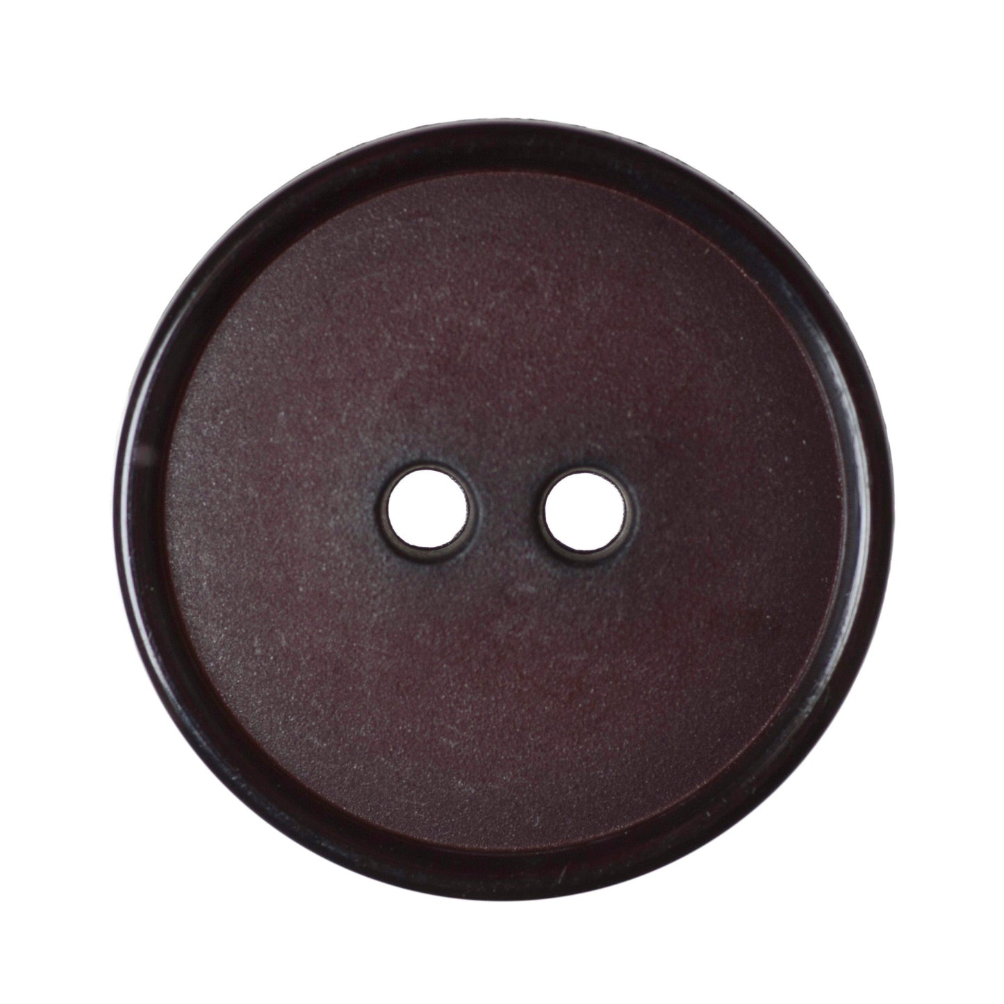 Narrow Rim 2 Hole Button Shiny/Matt - 20mm - Brown