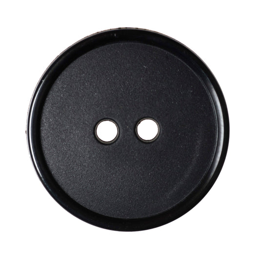 Narrow Rim 2 Hole Button Shiny/Matt - 20mm - Black [LB30.3]