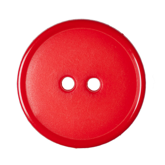 Narrow Rim 2 Hole Button Shiny/Matt - 20mm - Red [LB9.5]