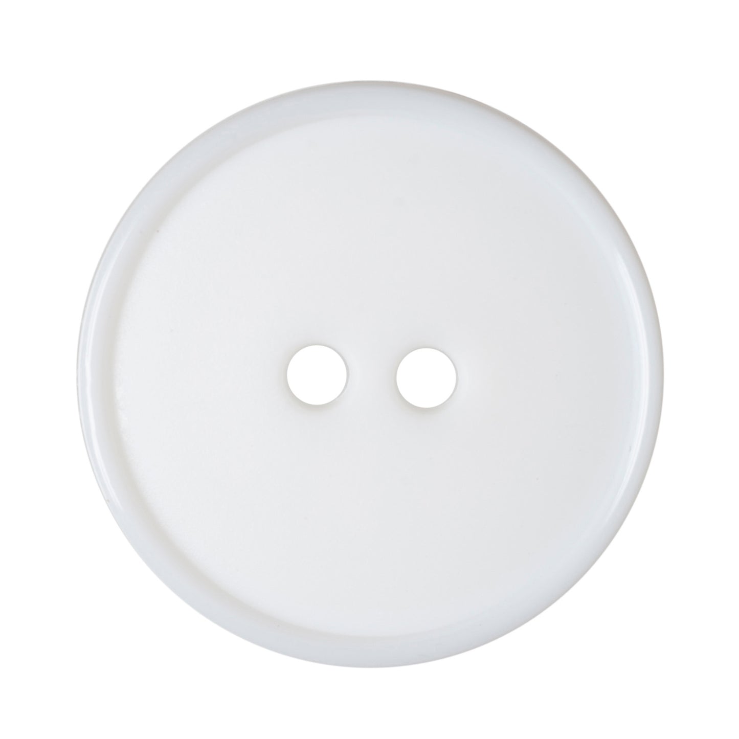 Narrow Rim 2 Hole Button Shiny/Matt - 23mm - White [LB25.6]