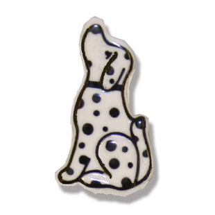 Novelty Dalmatian Dog Button - 24mm - Black/White