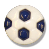 Football Shank Button - 13mm - Navy Blue/White
