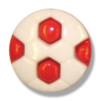 Football Shank Button - 13mm - Red/White [LB35.7]