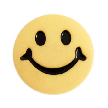Novelty Smiley Face Shank Button - 15mm - Yellow [LB31.2]